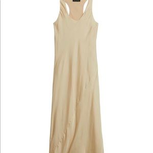 Banana Republic Satin Slip Dress Wheat Bias Cut